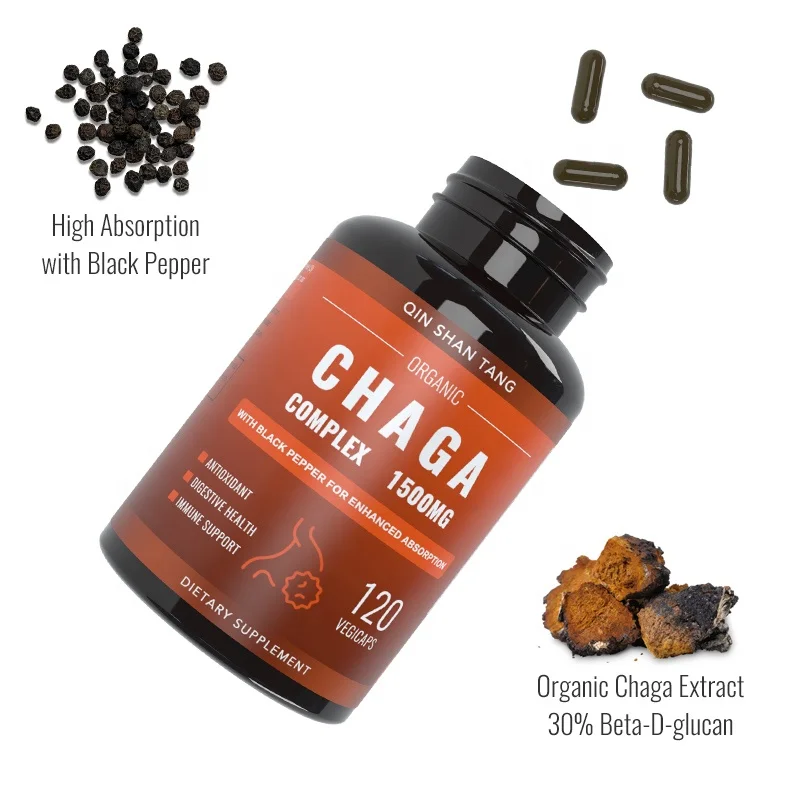 Immune Supplements Chaga Mushroom Powder Inonotus Obliquus Extract Siberia Chaga Extract Capsules