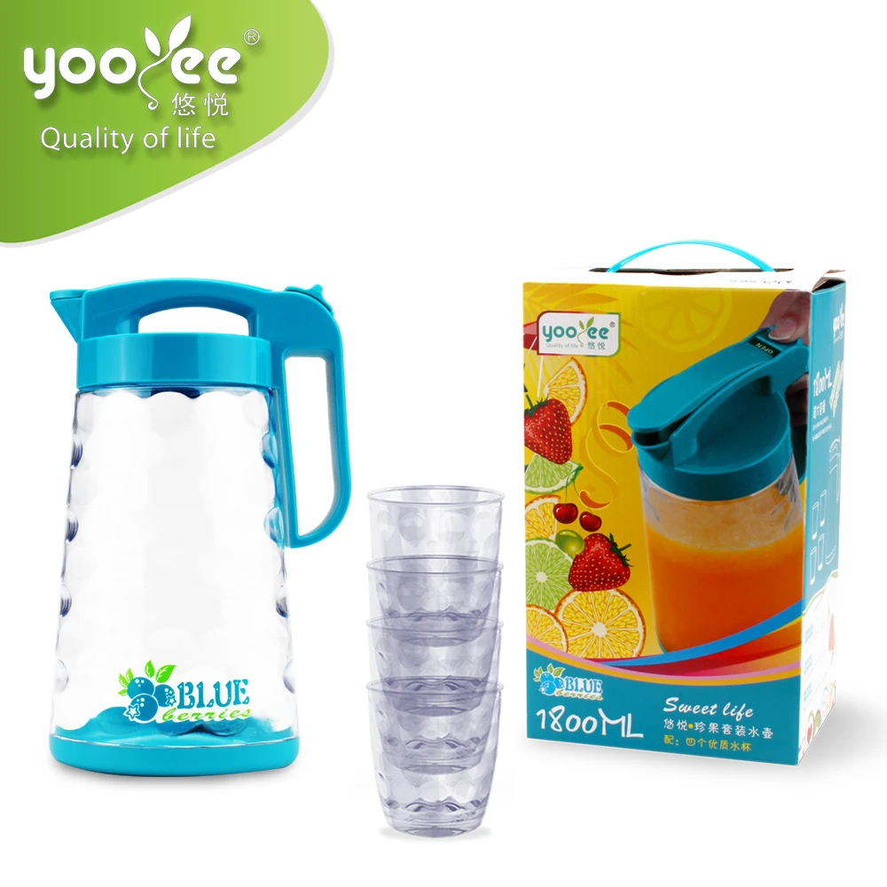 High Quality Customized Plastic Cup Set Drinking Pitcher with Spout