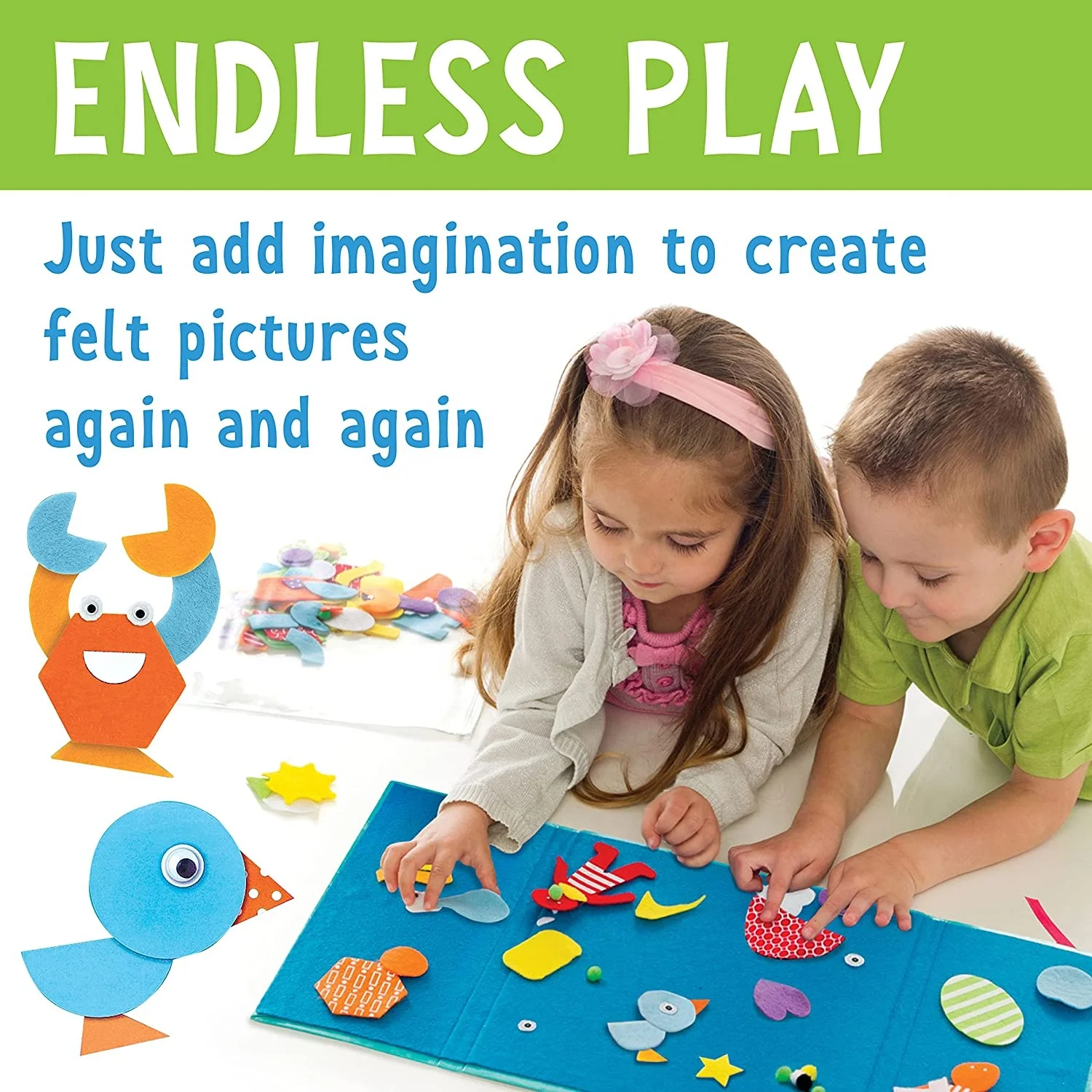 Creativity for Kids My First Fun Felt Shapes - Travel Friendly Felt Board for Toddlers  Crafts and Pretend Play - 100+ Pieces