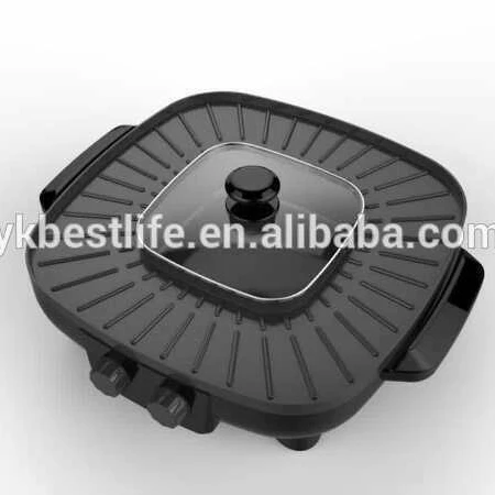 
New design square nutril electric bbq grill with hot pot 