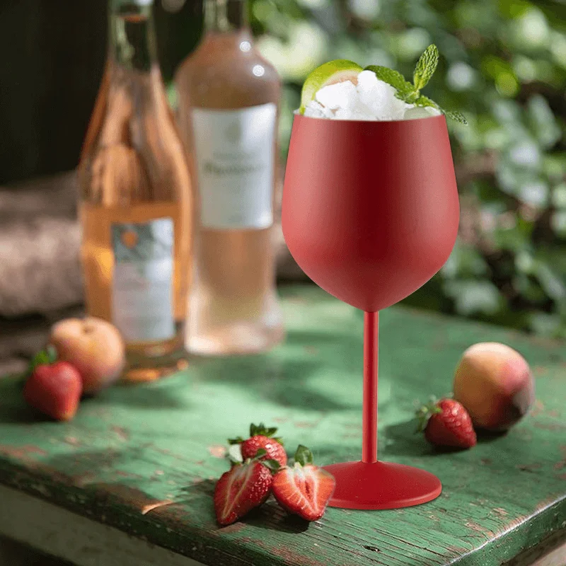 Champagne Whiskey Creative Metal Goblet Stainless Steel Party Wine Goblets Elegant Drink ware Smooth Mouth Wine Glass