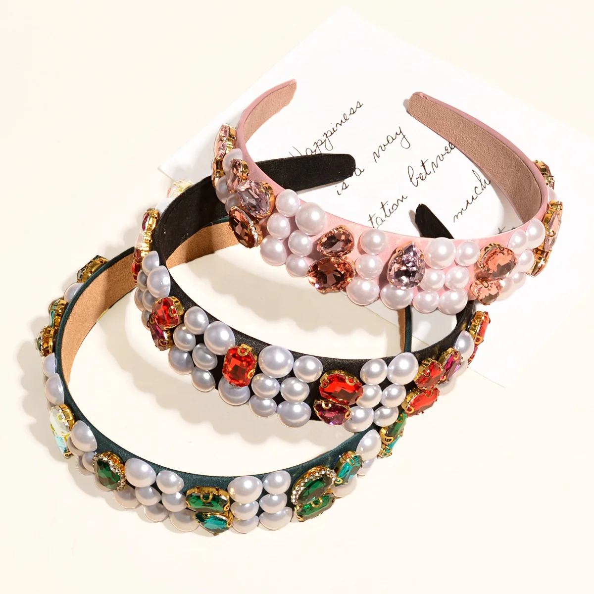 
Luxury Diamond Pearl Flower Jewelry Hairband Wholesale Fashion Crystal for woman baroque hair accessories 