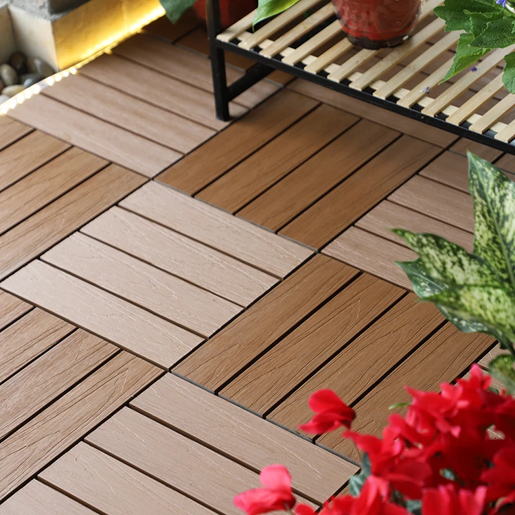 Hot Sale Graphic Design Outdoor Flooring Tile PVC Composite Interlocking Deck Tiles