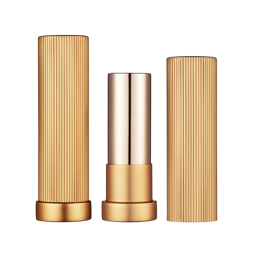 HUIHO Manufacturers Wholesale 12.1/12.7mm Latest Private Label Gold Shell Aluminum Empty Lipstick Tubes