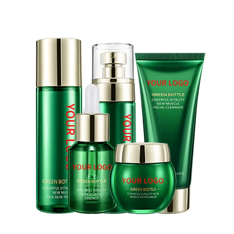 Private Label Custom Logo Korea Organic Facial Skincare Products Moisturizing Brightening Face Cosmetics Tea Tree Skin Care Set