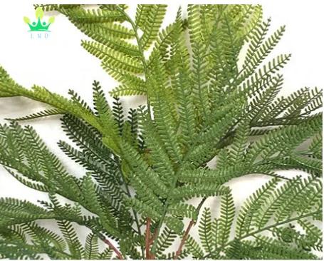 Artificial imitation fern soft glue false green fern iron leaves plant wall landscaping home decoration potted wholesale