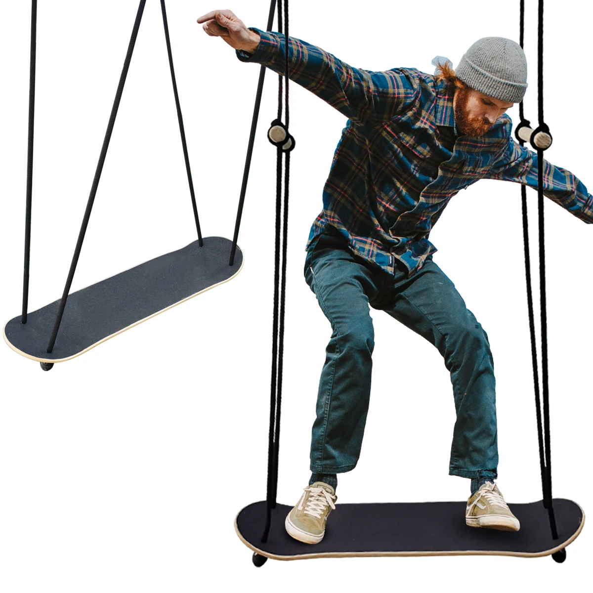 Задний двор игровая площадка дерево качели скейтборд качели сиденье с регулируемыми ручками