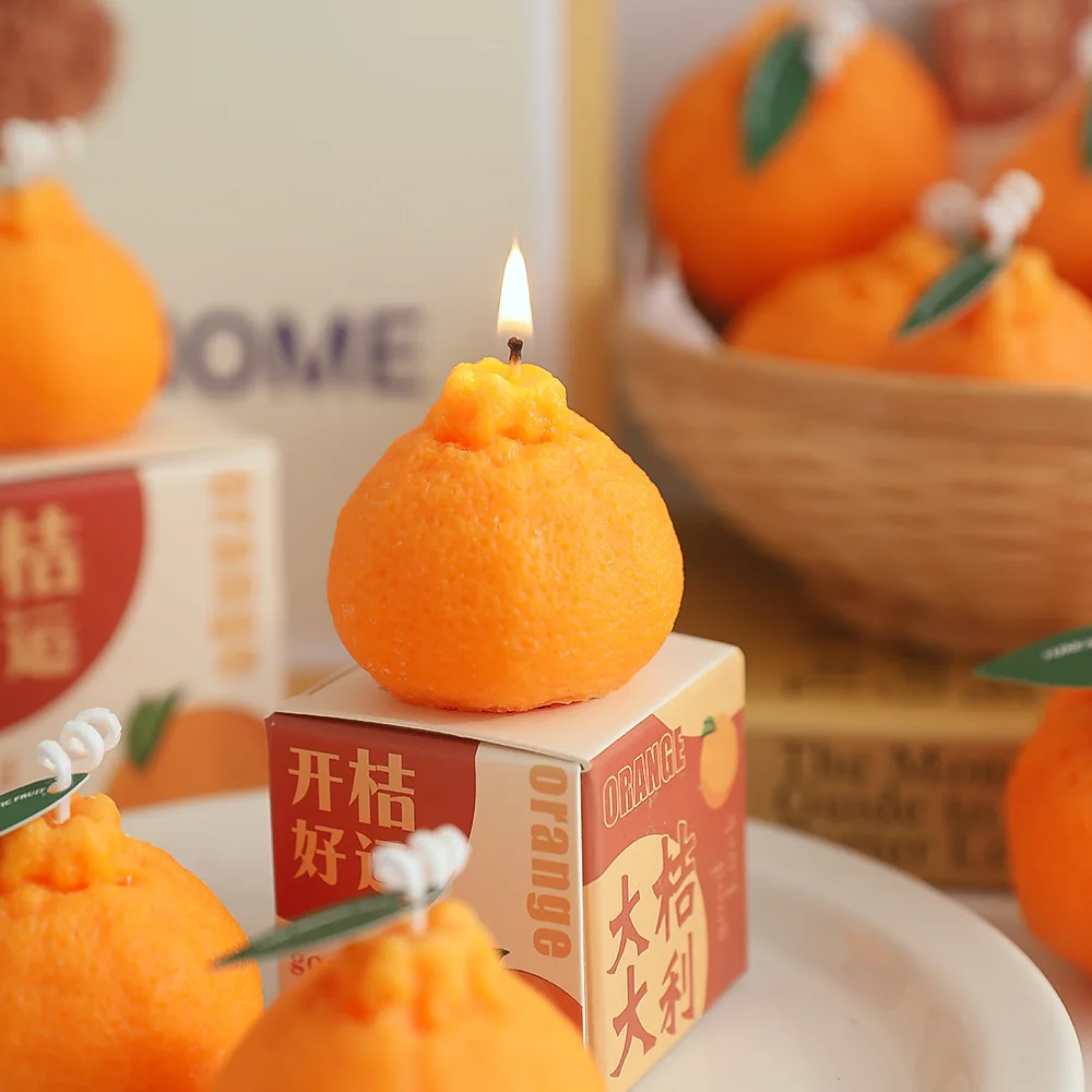 Creative Ugly Orange Candle Home Decoration Cute Gift Wedding Aromatherapy Fruit Shape Scented Soy Wax Candle