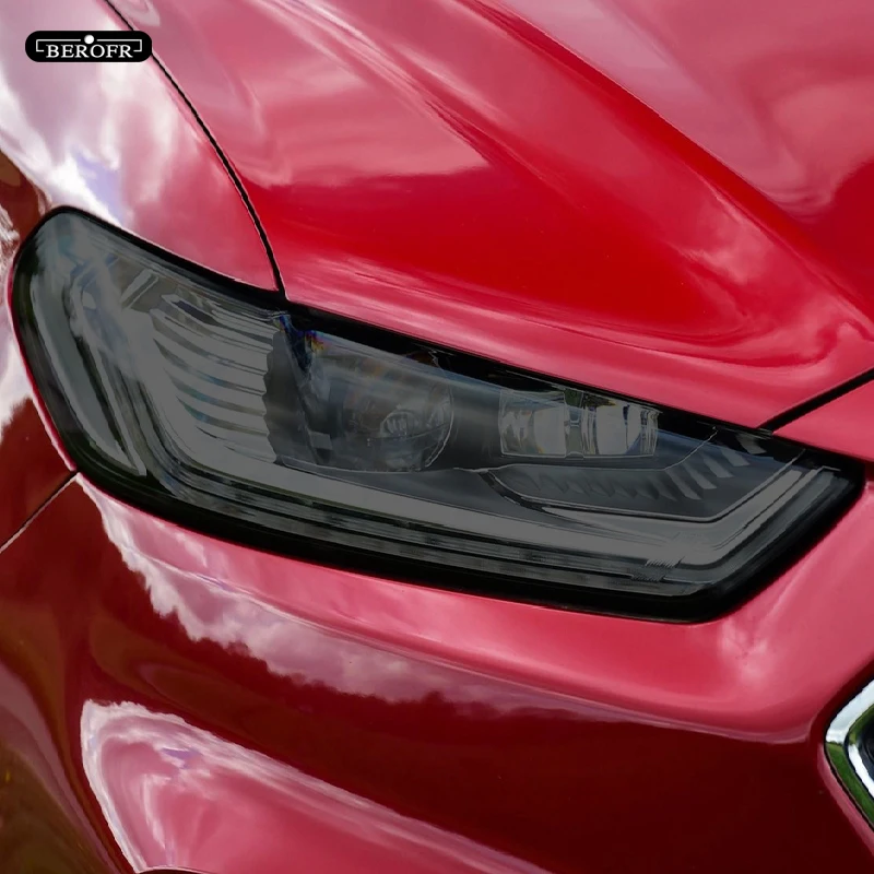 Car Headlight Protection Tint Film Smoke Black Transparent TPU Front Light Sticker For Ford Mondeo MK5 2015-Present Accessories