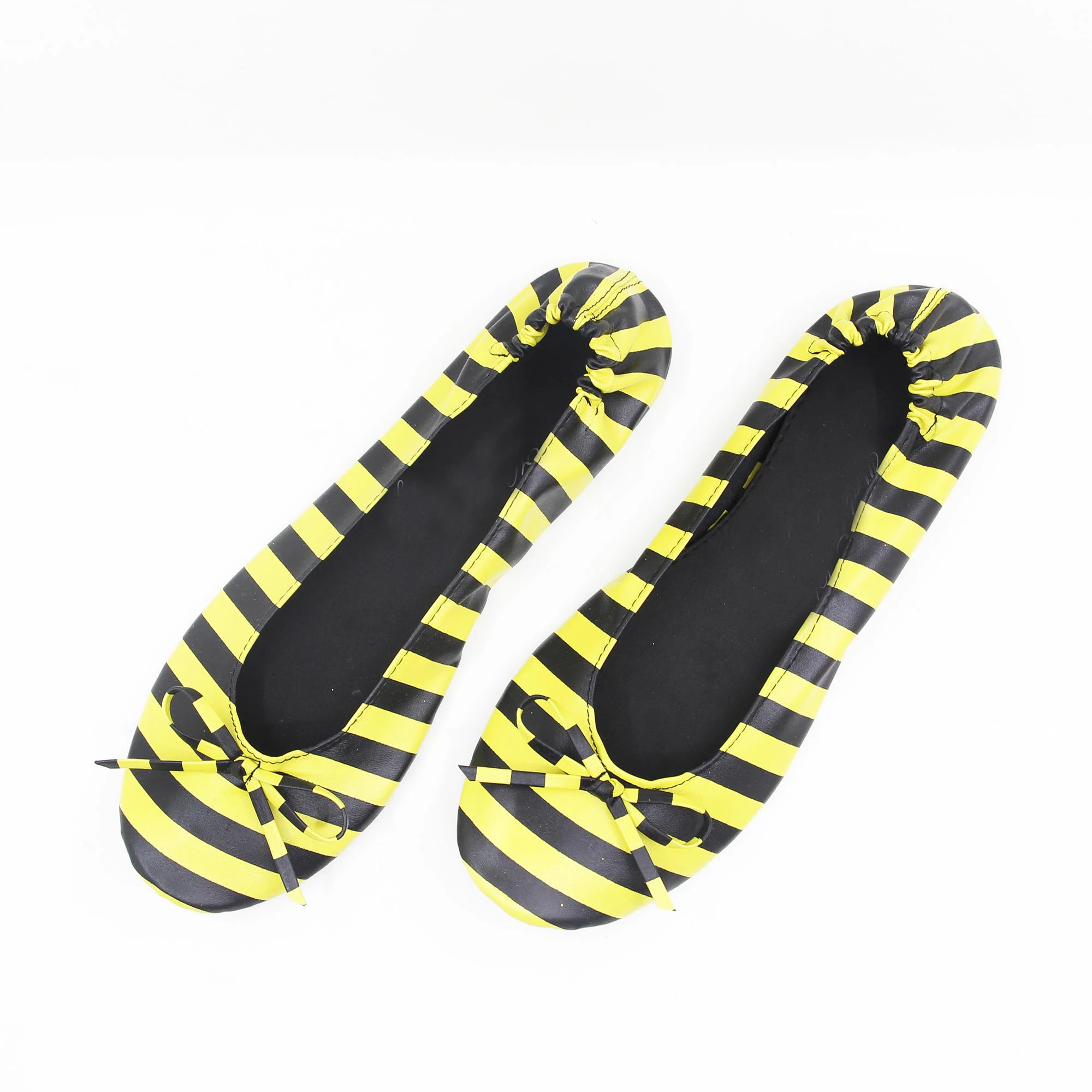 Popular Customized  Party Shoes Ladies Foldable Bee Patterned Rollable Shoes