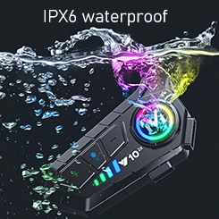 Y10-2X Motorcycle Helmet Earphone Long Standby Time Voice Control Blue tooth Intercom Headset with Loudspeaker