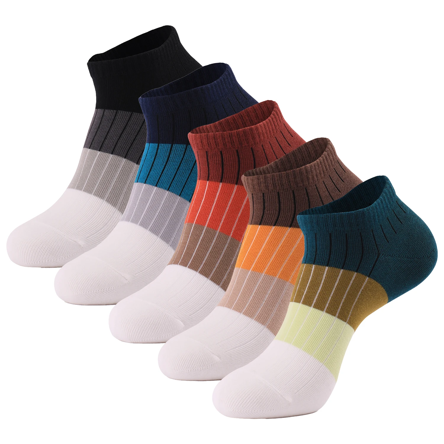 Wholesale 100 Cotton summer  ankle socks   Custom Dress Fashionable colored   Mens  Breathable striped socks