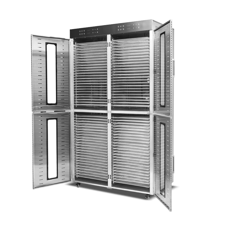 LARGE capacity stainless steel digital control 4 cabinets heat circulation commercial 96 tray food dehydrator