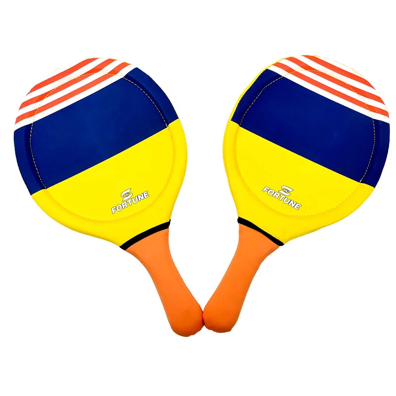 Yellow neoprene waterproof beach paddle with ball set water toy New Model Customized Neoprene Beach Paddle