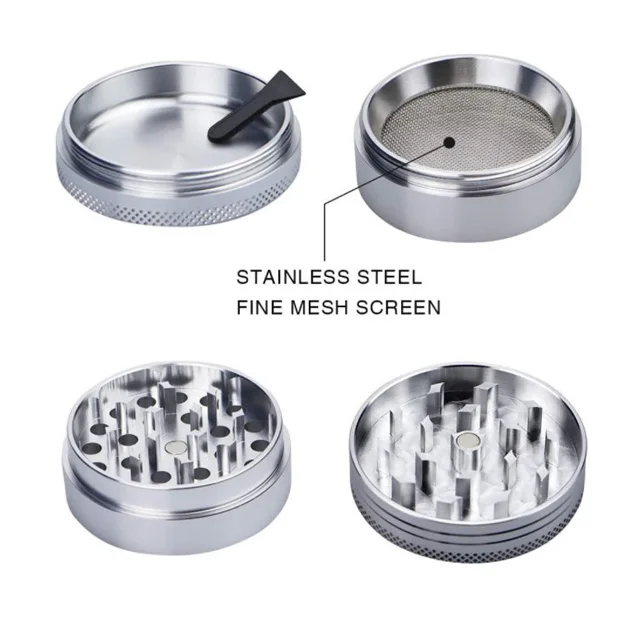 Amazon Top Selling 2 Inch Custom Aluminum Zinc Alloy Material Spice Grinder 4 Layers Smoking Herb Grinder with Magnetic Closure