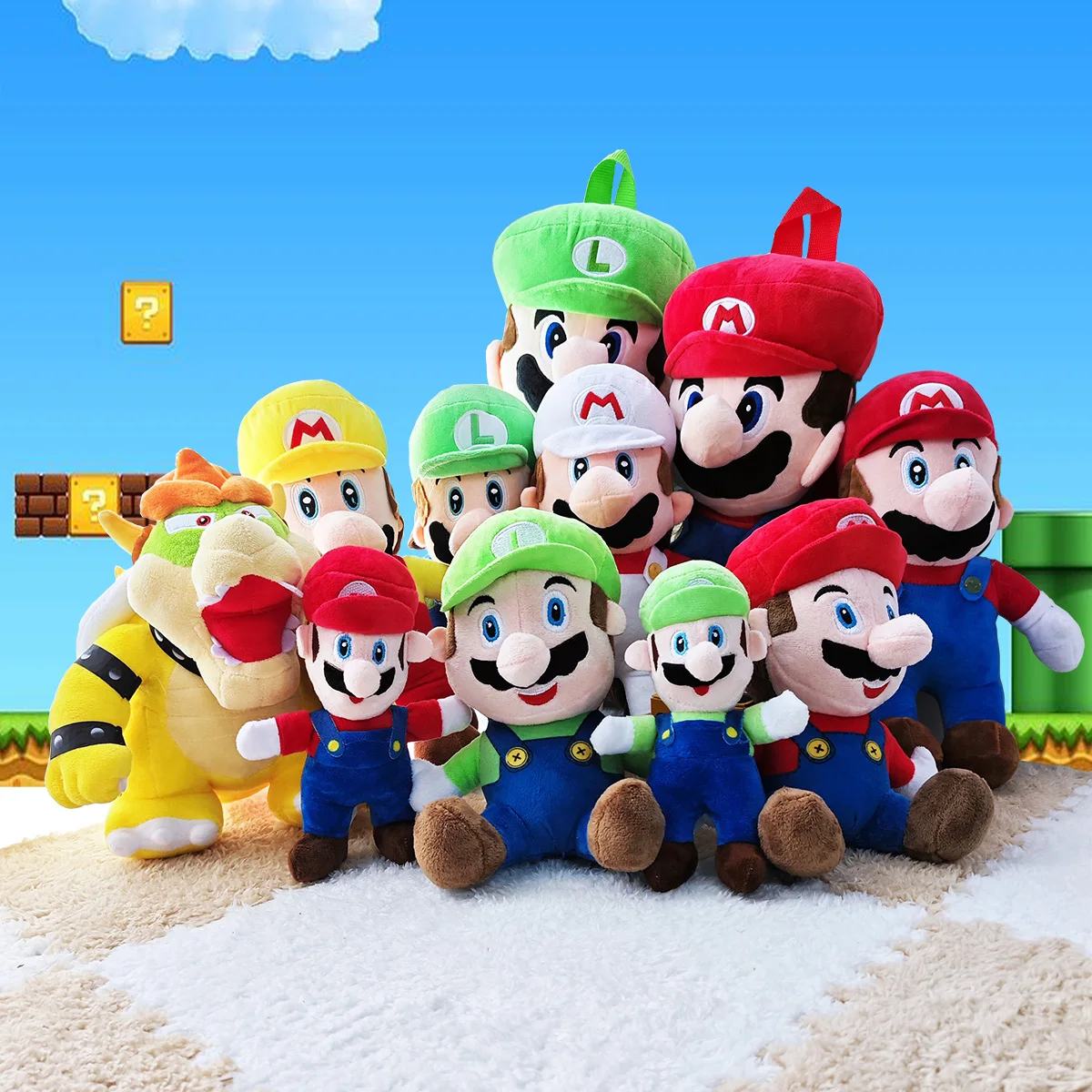 HL 20/40/50/60/70/80CM Super Bros Plush Stuffed Mario Figure Toy Soft Stuffed Animal Dolls Toy SuperS Mario Plush Toy