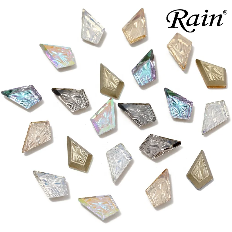 Rain Relief Glass Rhombus 12*19mm Crystal Pendant for Custom Jewelry Making Accessories DIY Earing Necklace