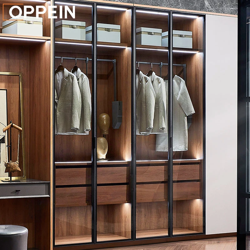 OPPEIN Cabinet Door Straightener Jamaica Closet Bedroom Furniture 3D Wardrobe Closet Portable