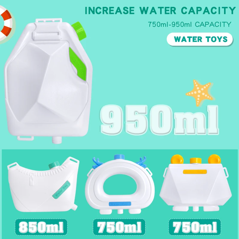 Kids funny summer toys powerful shooter lovely plastic toy backpack air pressure water gun toy smmning pool blaster shooter