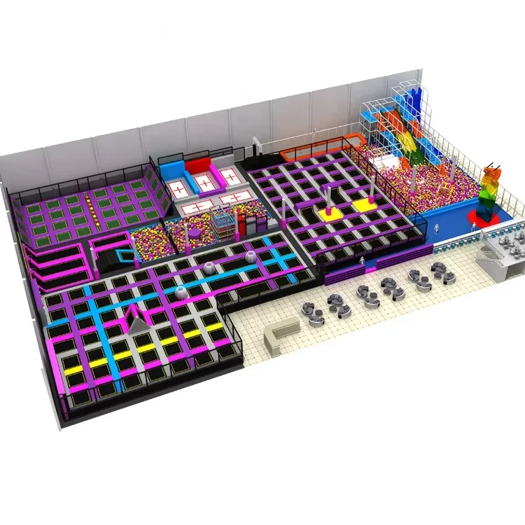 Ninja Warrior Course Indoor Trampoline Park Kid Indoor Playground