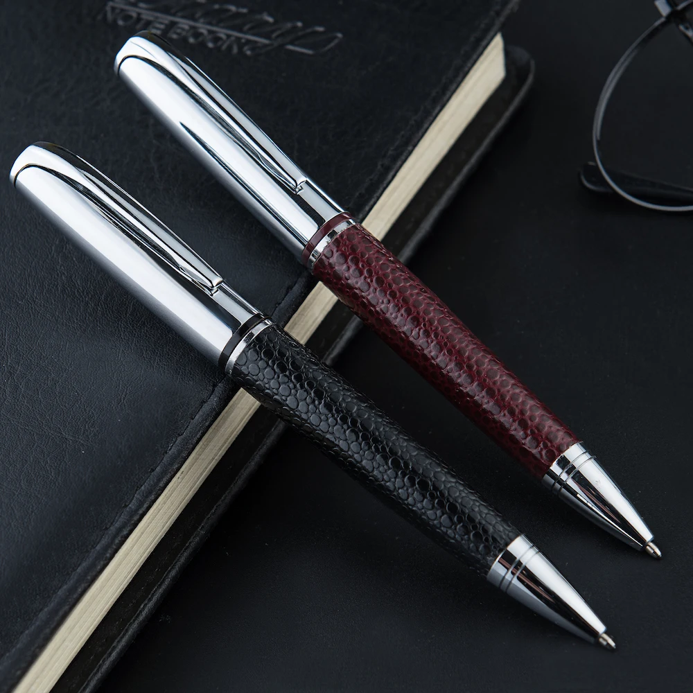 GemFully Luxury gift promotional sublimation pen blank red PU leather metal pen for business bossman