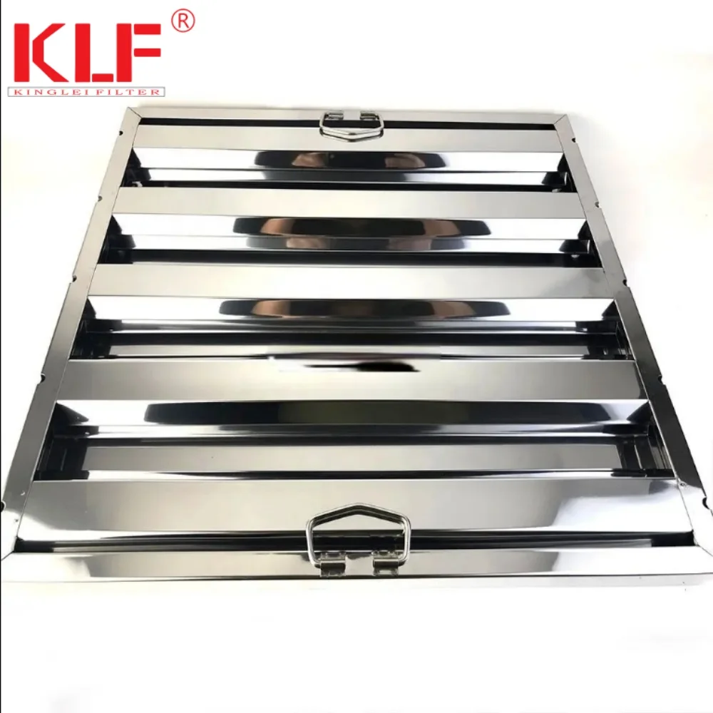 Stainless Steel Commercial Kitchen Hood Filter Range Hood Baffle Grease Filter for Restaurant Kitchen Exhaust Hoods