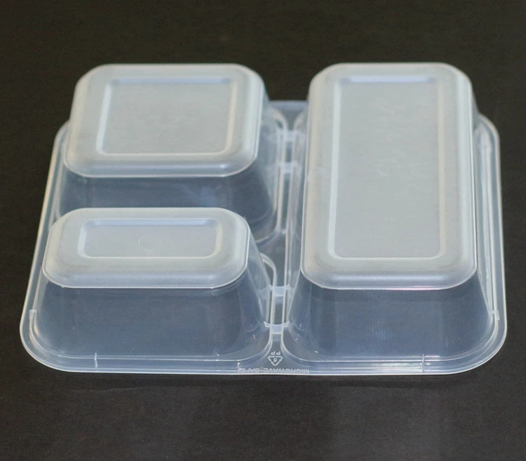 BPA free reusable disposable air tight Eco Friendly Microwave safe  3-compartment Meal Prep Containers Bento Lunch Box