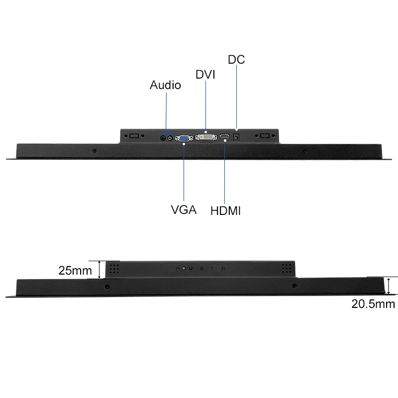 21.5 inch 1920*1080 HD-MI VGA DVI Non touch screen Metal Case TFT Embedded  OEM ODM industrial LCD Monitor