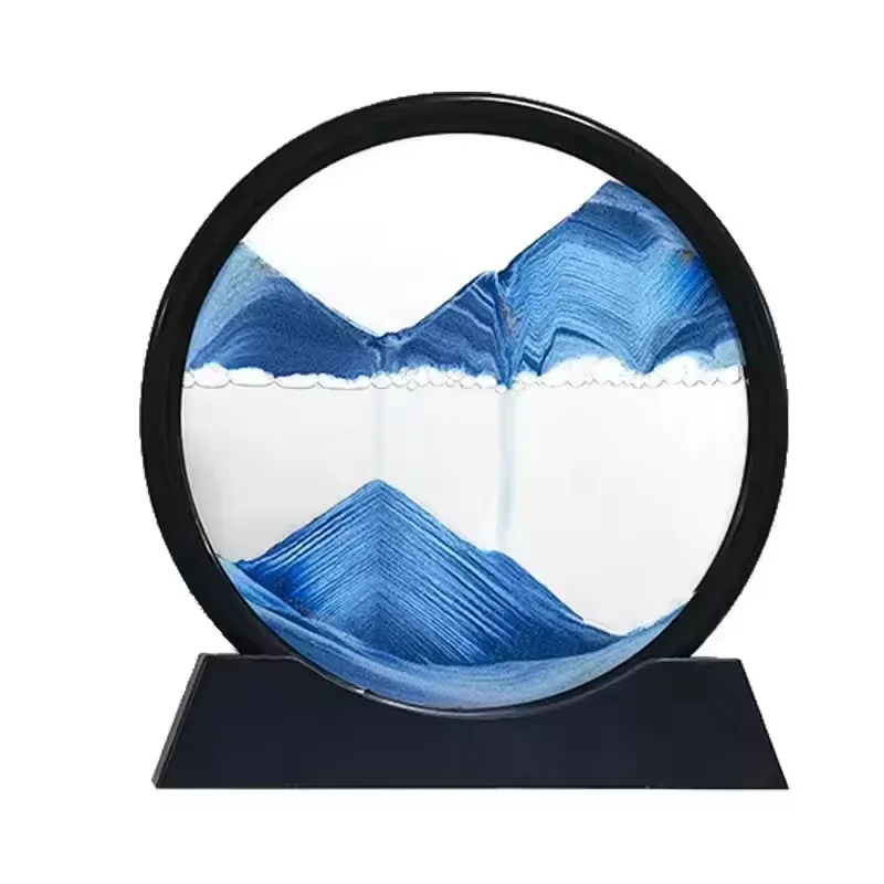 2024 New Hourglass Art Office Home Decoration Desktop New Ornaments Modern Style Moving Sand Art Picture Kinetic Sand Art