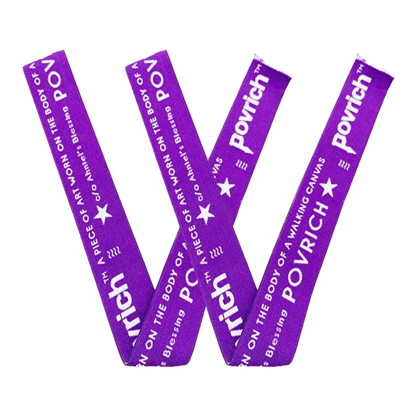 4CM Custom Polyester Fabric Embroidered Dacron Band Terylene Jacquard Nylon Pants Webbing Strap With Logo