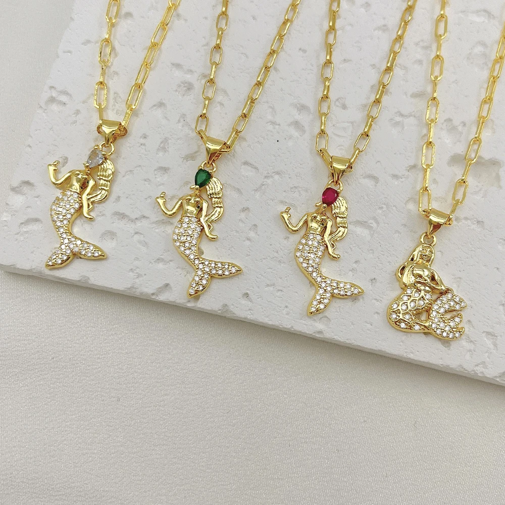 fashion jewelry animal pendant mermaid necklaces for girls