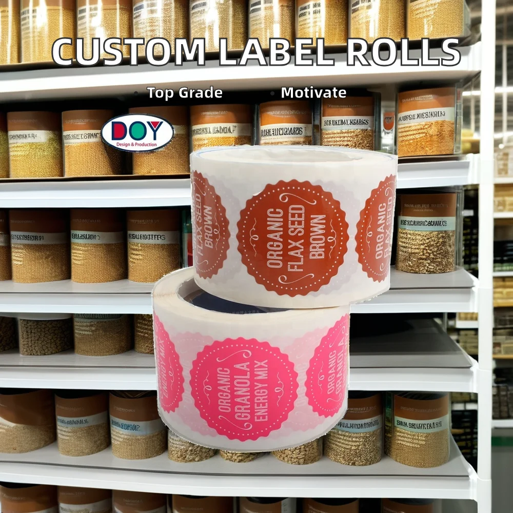 500 Stick/ roll Label Baking Seal Gift decorative self-adhesive flower printing logo multi-lift custom packaging sticker