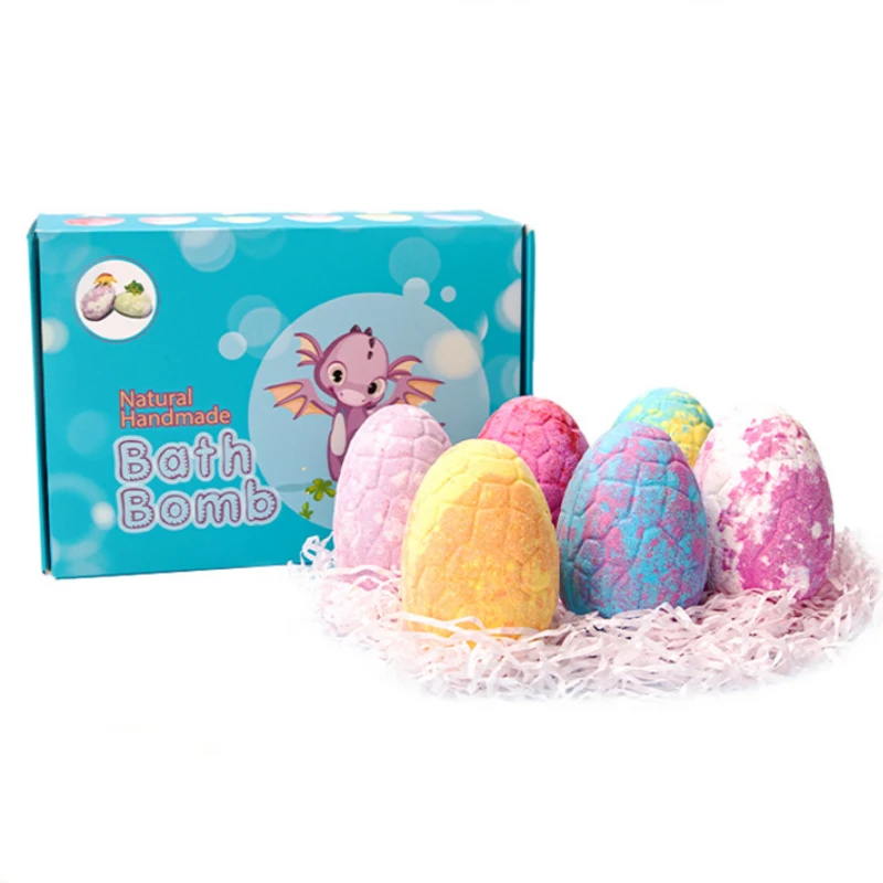 New Children Sea Salt Bath Bombs Essential Oil Dinosaur Egg Bath Salt Gift Set