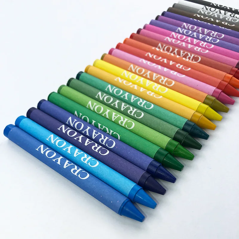 Wholesale customize non-toxic 6/8/12/24 color wax crayons kid for children crayons