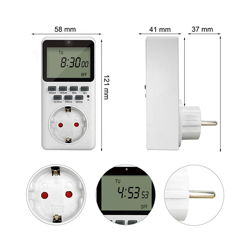 Hot Selling Portable Smart Socket For Home Decor Touch Button Multifunction Electronic Digital Timer Plug