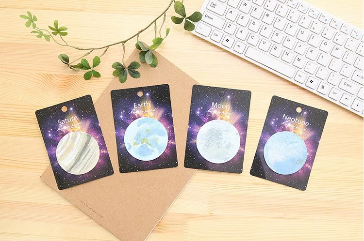 2019 Hot Sale 4PCS/SET Planet Earth Moon Mini Memo Pad N Times Sticky Notes