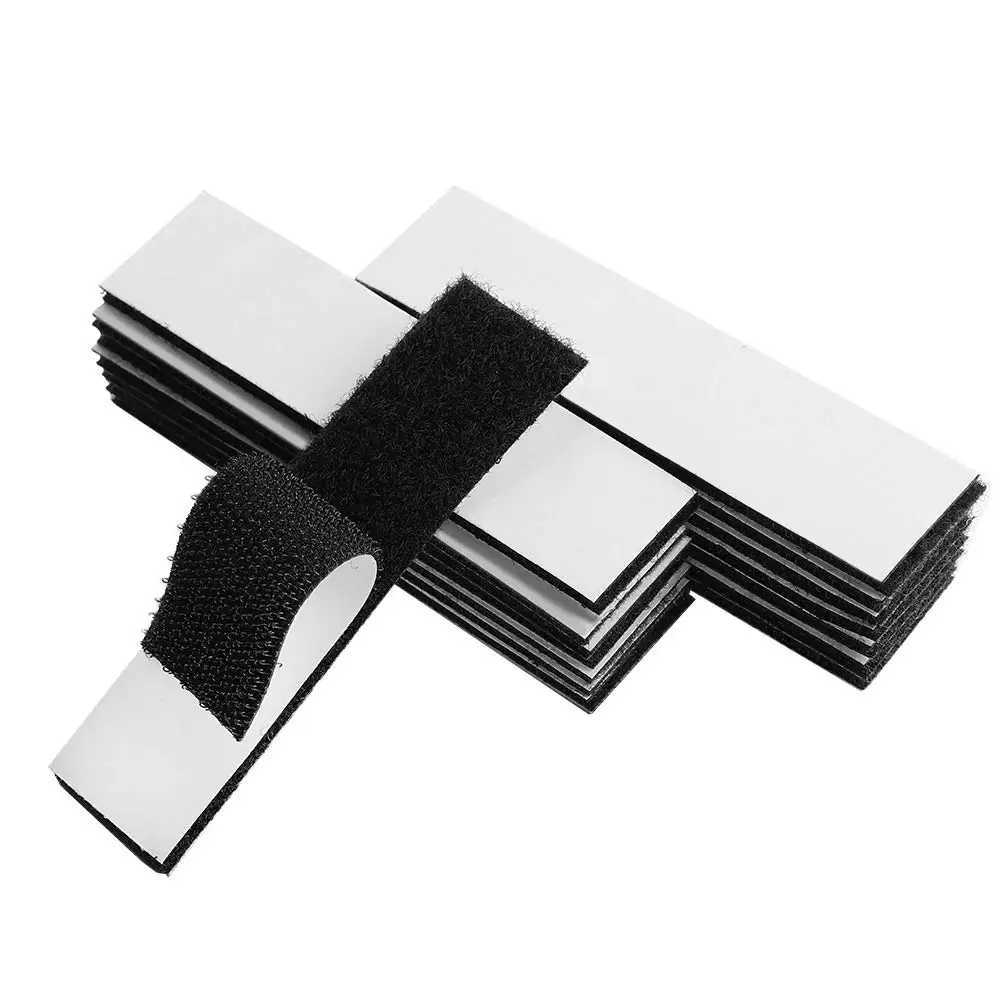 Hot Custom logo hook and loop fastener square Die cut sticky self adhesive strip Velcroes Self-adhesive hook and loop straps