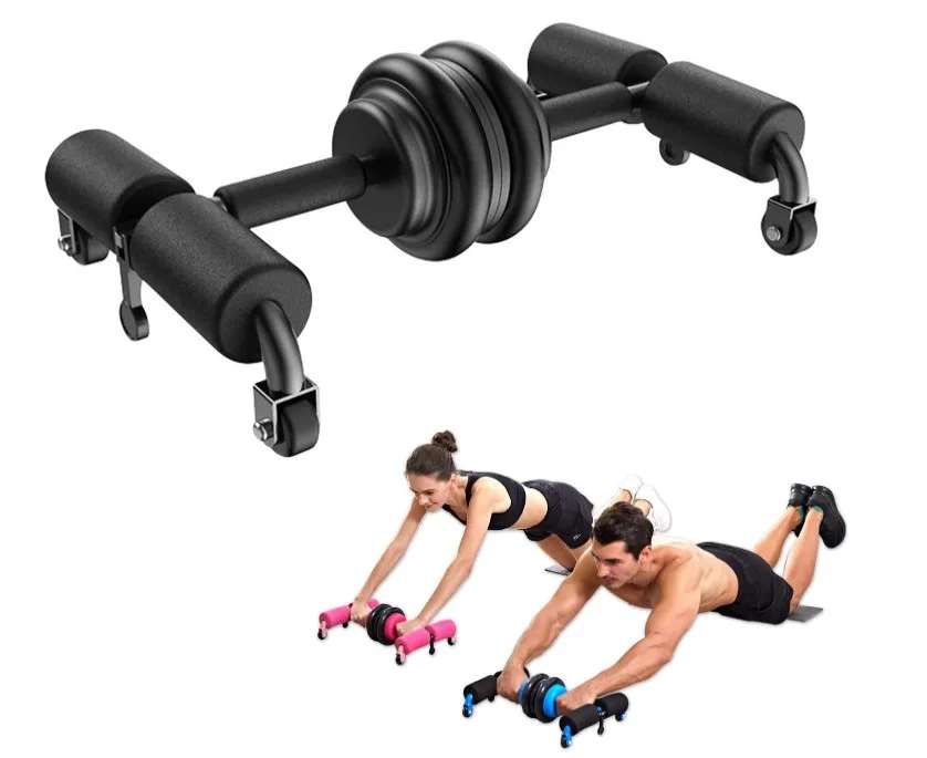 Gym Fitness Equipment Multi-Function Abdominal Exercise Ab Wheel Rollers Set Sit Up Bar