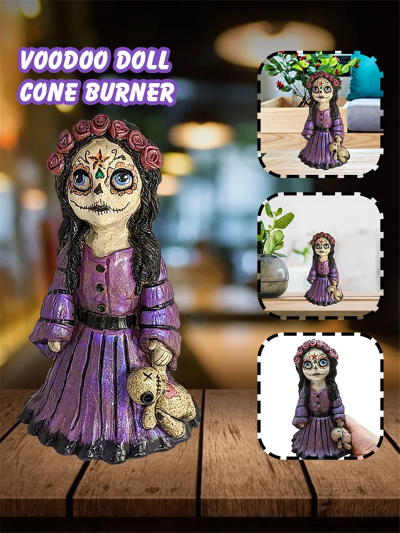 Incense Burner New Voodoo Doll Cone Incense Burner Back Flow Arabic luxury Resin Ornament Craft for Yoga Incense Burner Holder