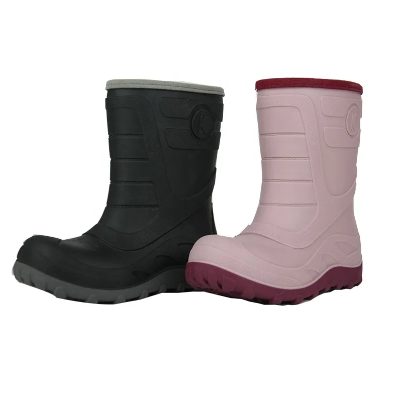 Детские зимние водонепроницаемые толстые шерстяные сапоги из термопластичной резины для девочек