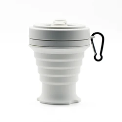 Hot Sale 400ml Bottle Food Grade BPA Folding Water Cup Outdoor Reusable Silicone Eco Friendly Foldable Travel Mug