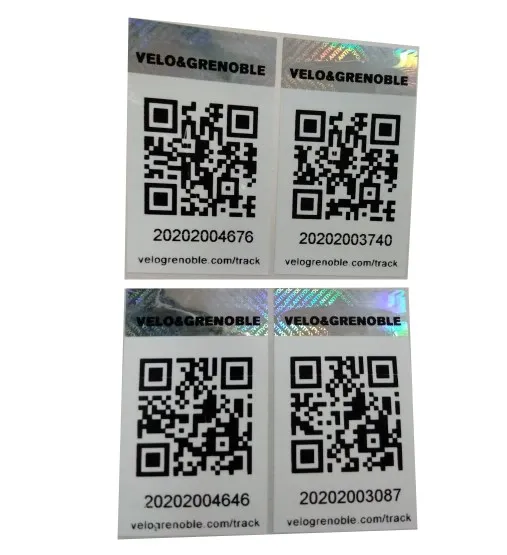 Легко поврежденная однократная печать QR-код наклейка безопасности голограмма этикетка