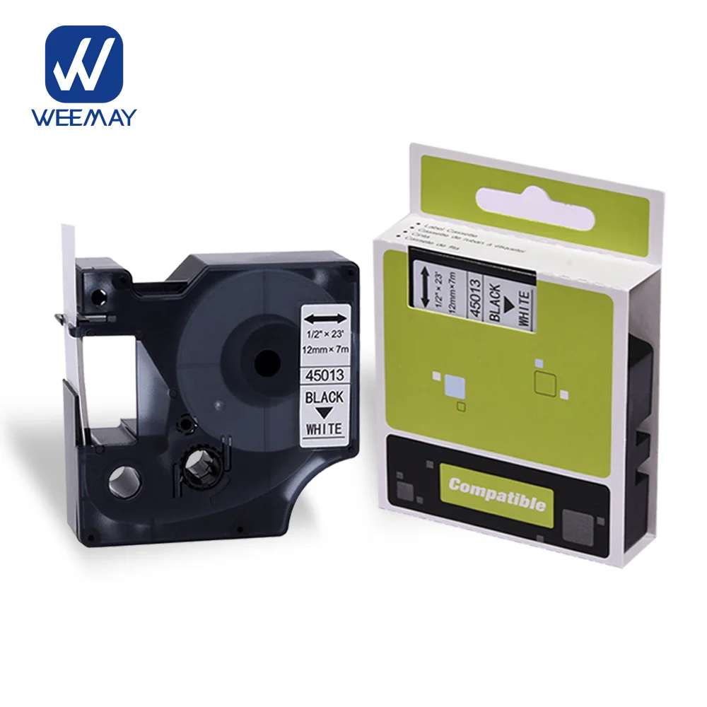 Compatible Label Maker Tape D1 45013 S0720530 Black on White 12mm X 7m for DYMO LabelManager LM 160 210D 220P 260P 280