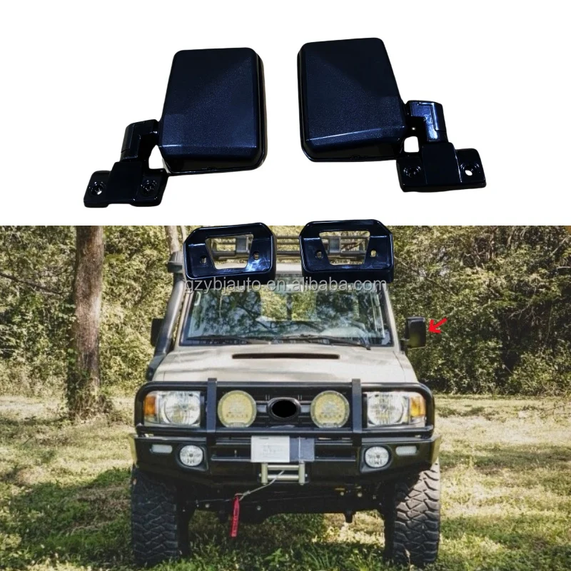 YBJ car accessories SIDE MIRROR LH RH for land cruiser LC79 FJ75 76 78 70 series REAR VIEW MIRROR BLACK CAR MIRROR