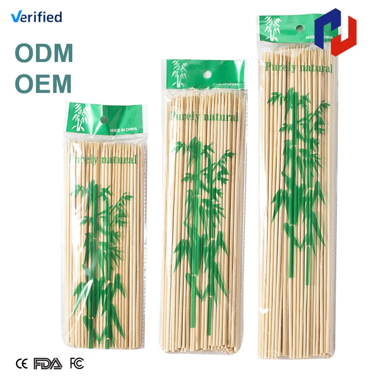 Versatile Bamboo Skewers Custom Logo Long Wood Handle Oden BBQ Marshmallow Roasting Sticks Steel Stainless Metal Tool Food