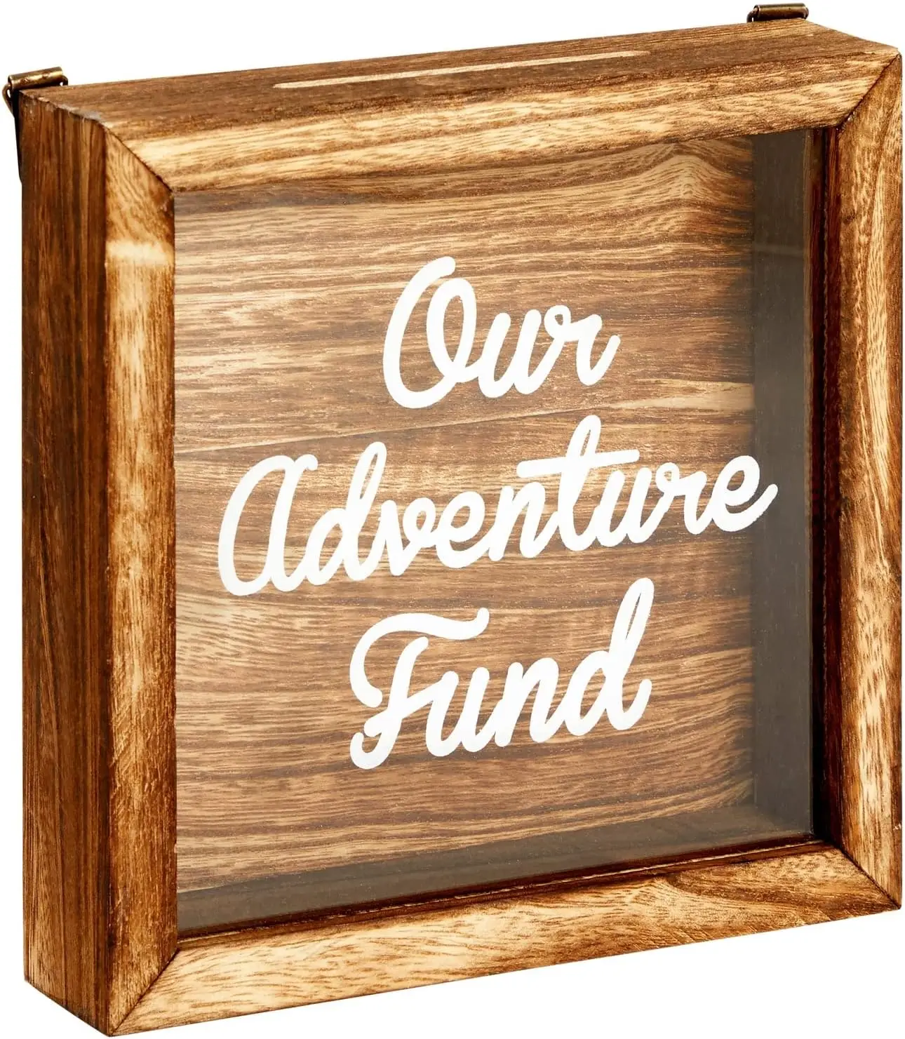 Home Decorative Wedding Honeymoon Adventure Fund Wooden Vacation Shadow Box Wood Saving Piggy Bank Money Bank