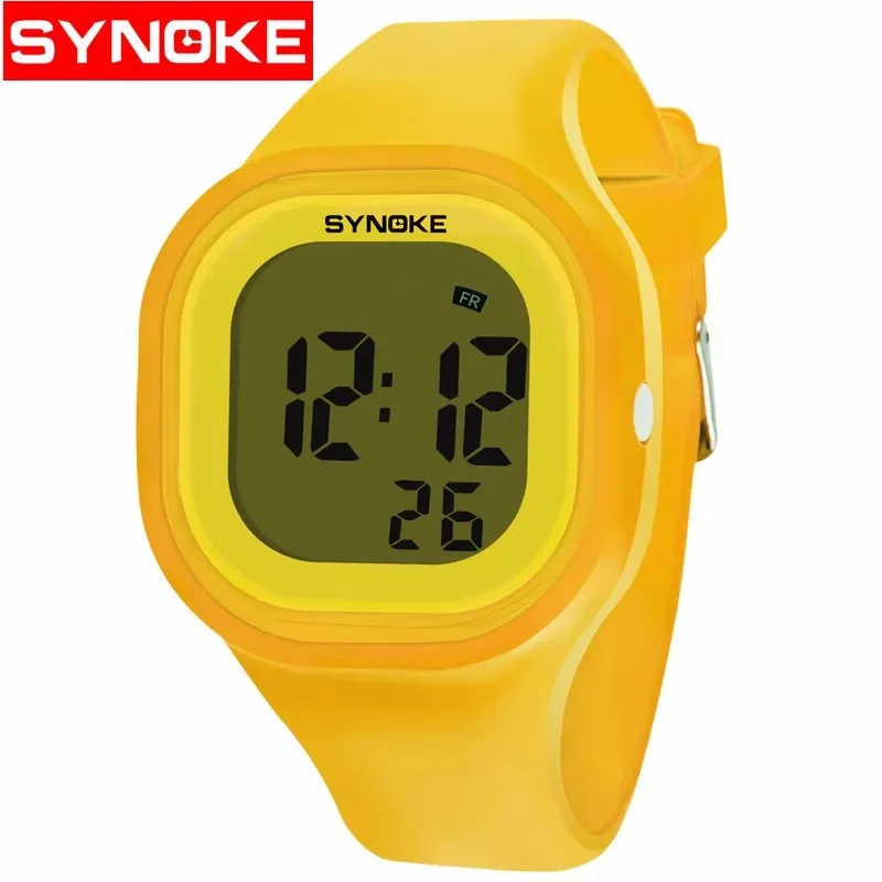 SYNOKE 66896 Casual Electronic Wrist Watch for Student Chronograph Alarm Sport Digital Watches Wholesale New Square LED reloj