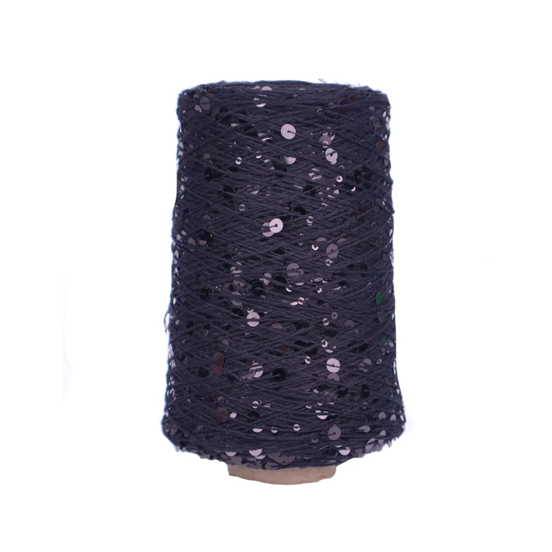 Hand Woven Crochet yarn color mercerized thread pure cotton wool yarn knitting yarn  sequins thread