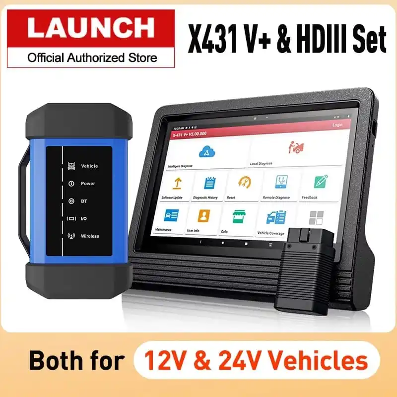 2023 newest version scanners automotriz launch x431 V plus hdiii pro3 heavy-duty 12 v 24v car truck
