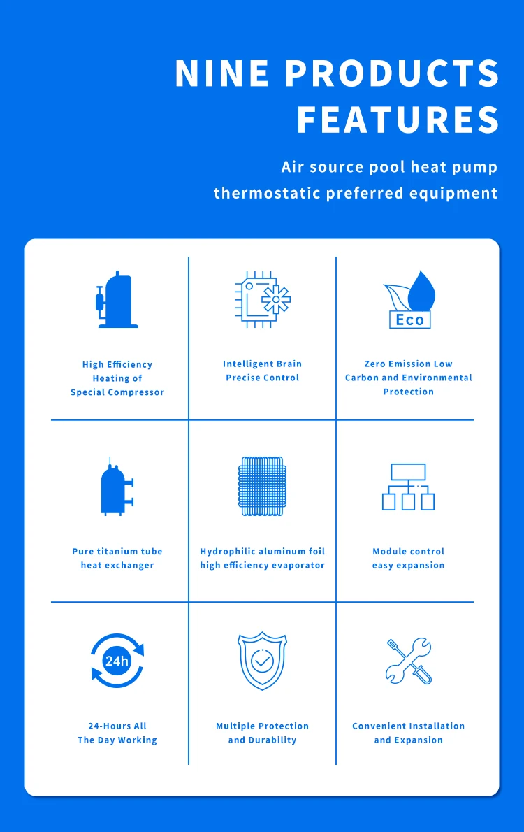 CE CB ROSH Certificate air source 38KW energy swimming pool heat pump for Europe market